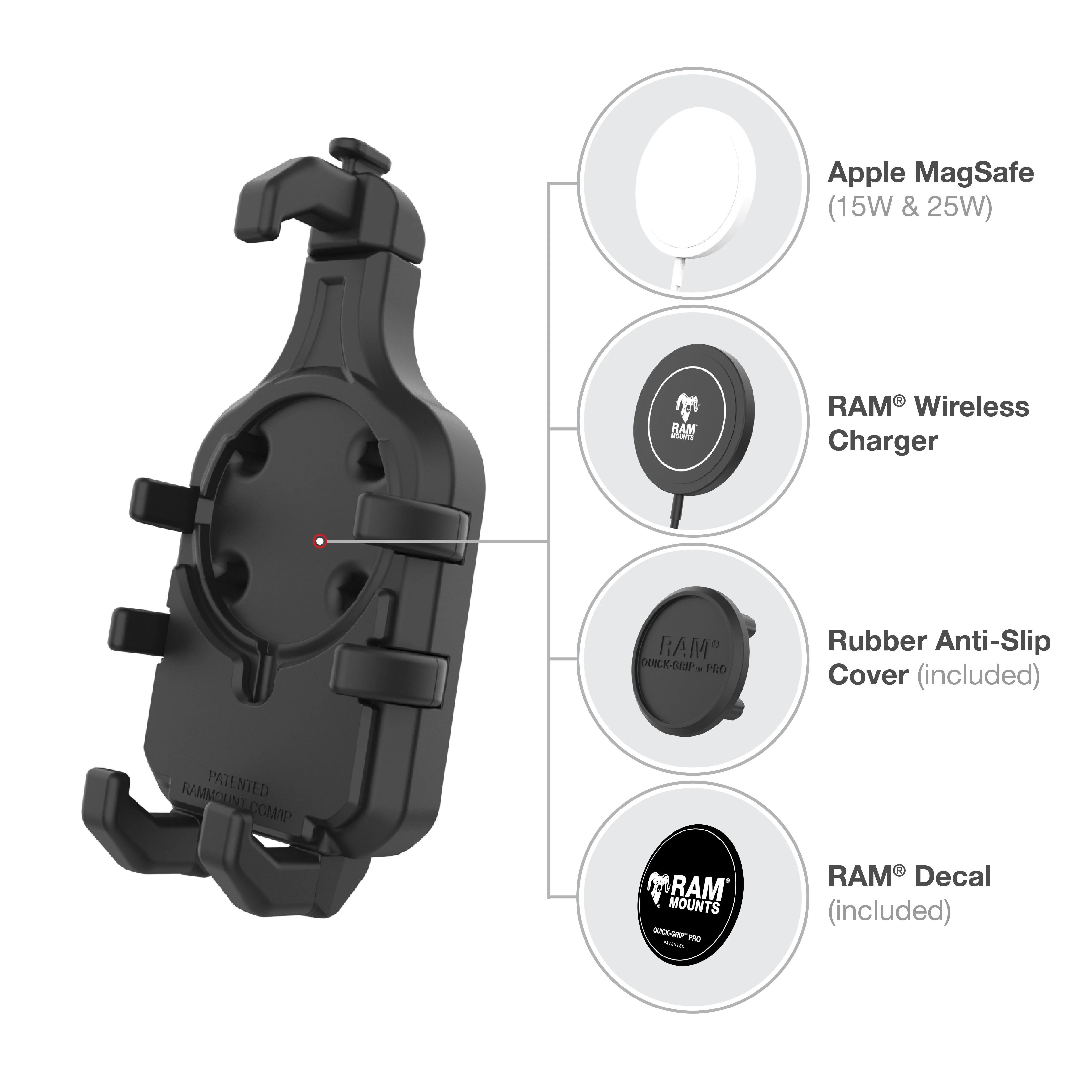 RAM® Quick-Grip™ Pro Vibration Damping Phone Mount with U-Bolt Base - Image 5