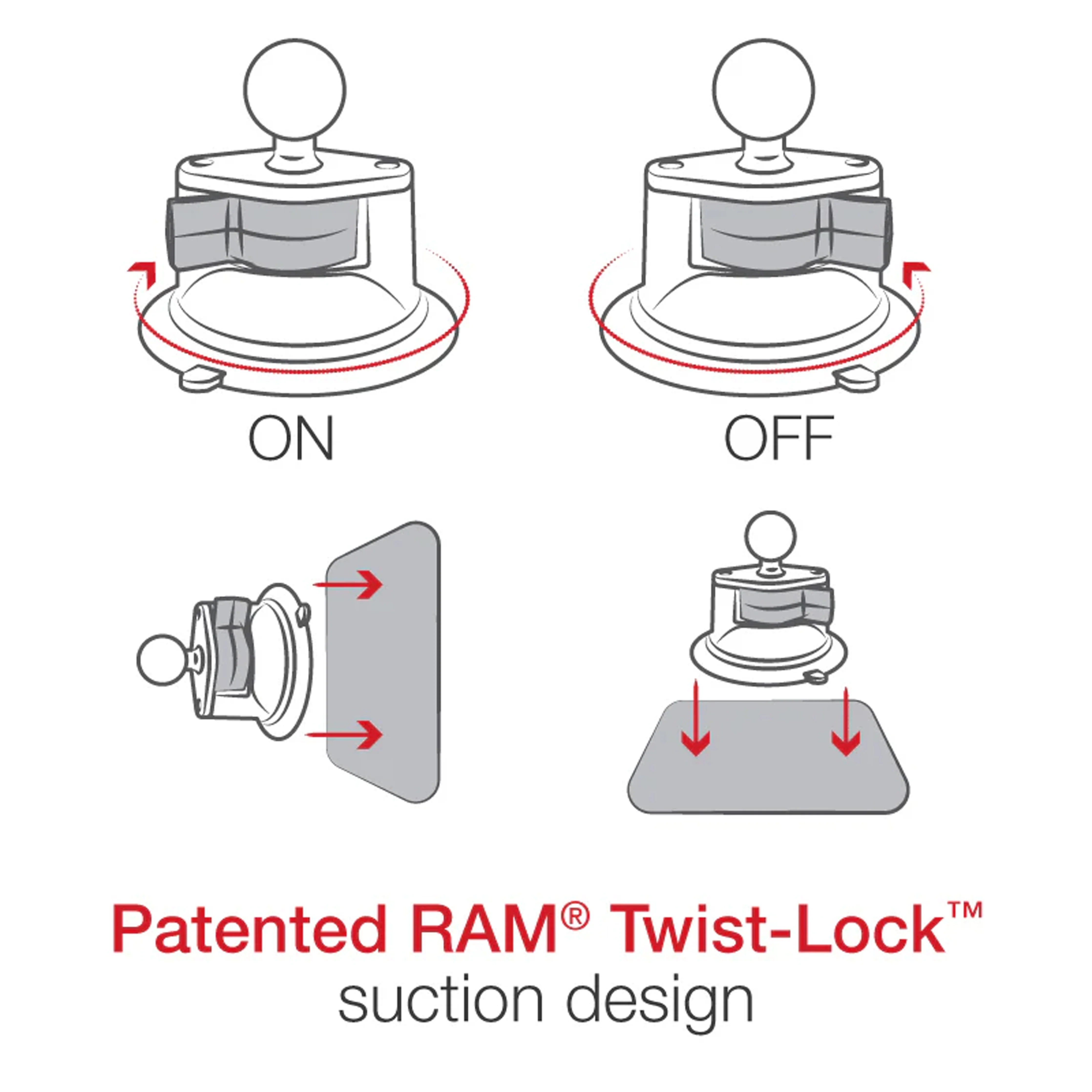 RAM® Quick-Grip™ Pro Phone Mount with Twist-Lock™ Suction Cup - Medium - Image 7