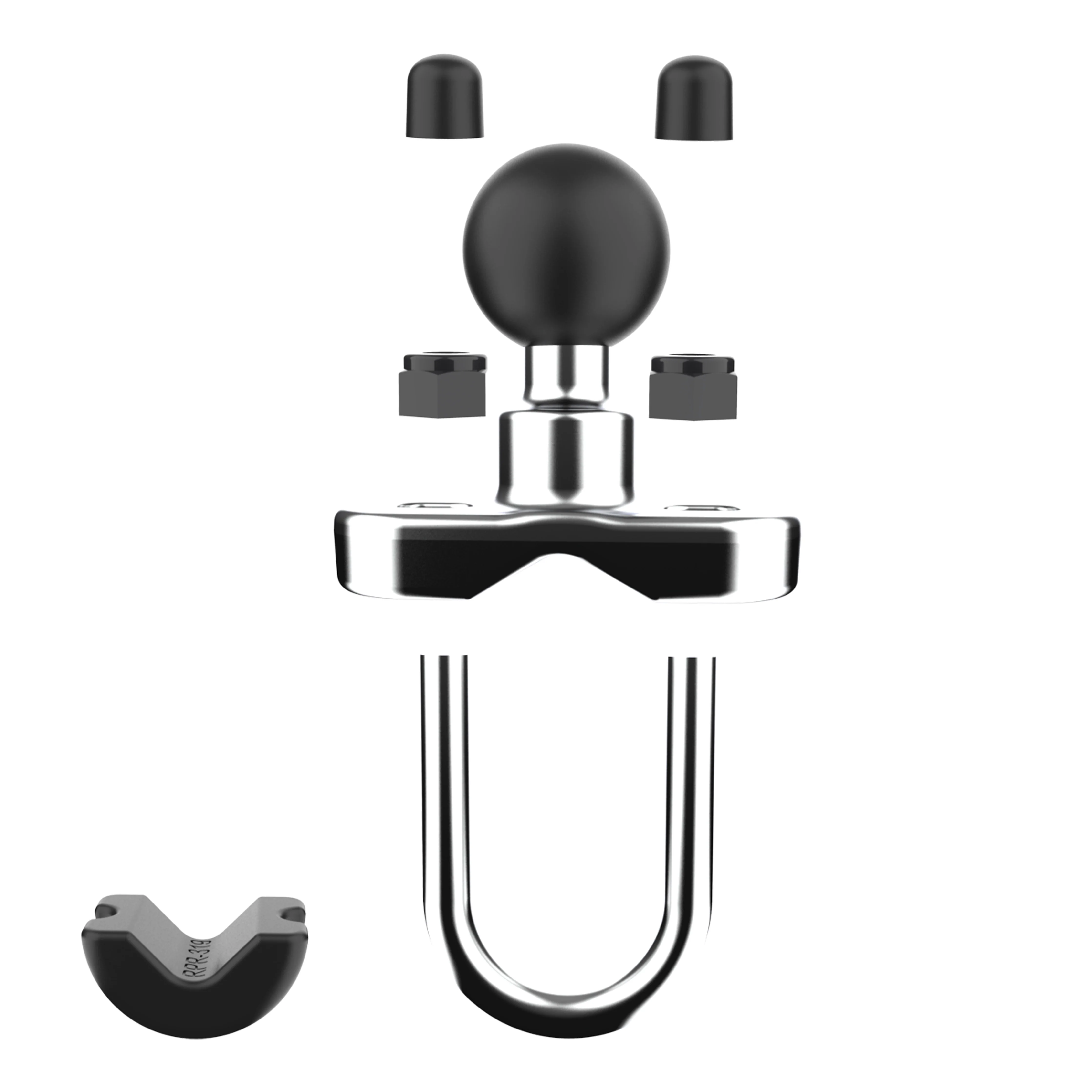 RAM® Chrome Handlebar U-Bolt Base for Rails 0.5" to 1" in Diameter - Image 2