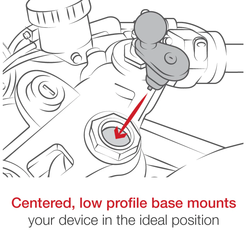 RAM® Motorcycle Fork Stem Mount with 1/4"-20 Action Camera Adapter - Image 3