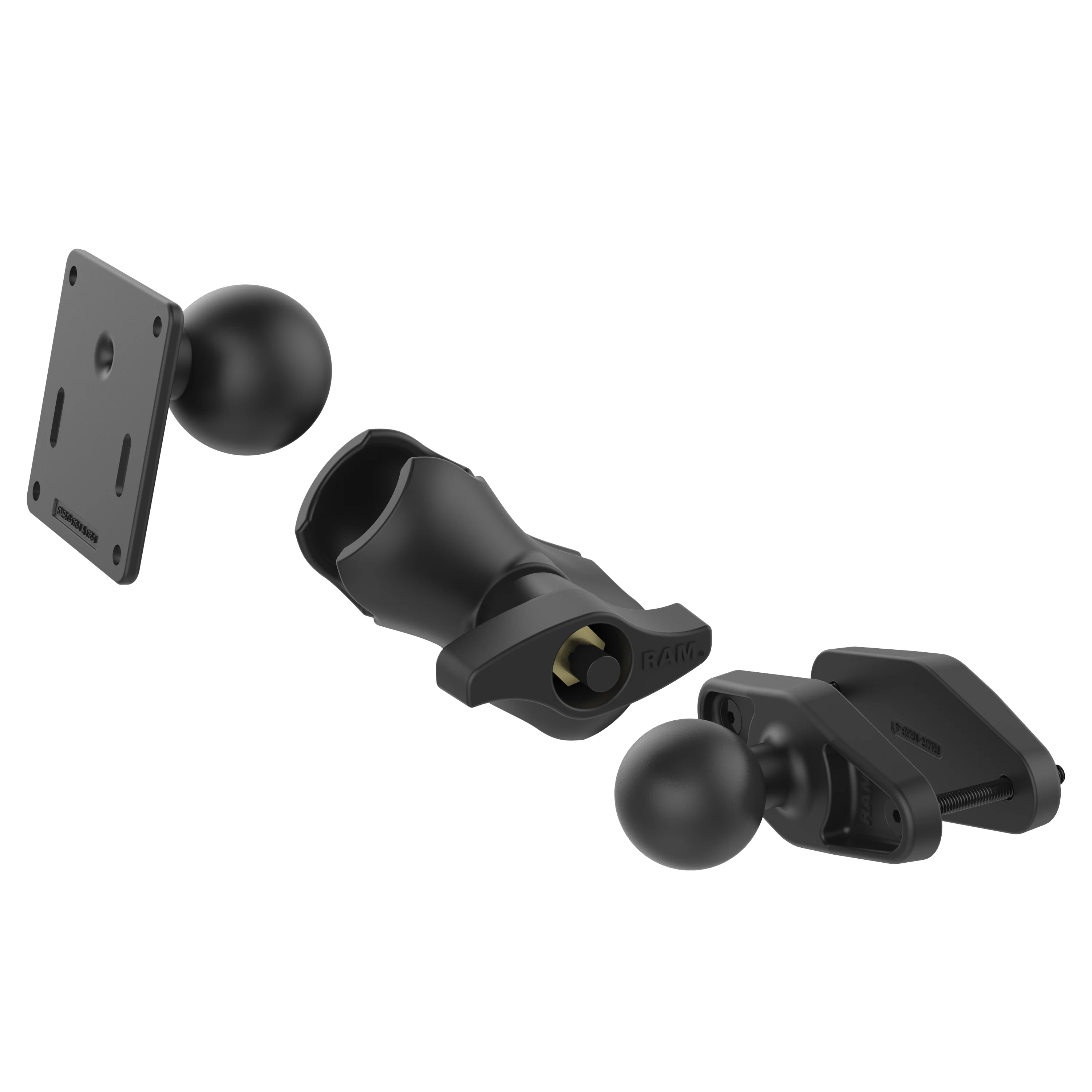 RAM® 4" Square Post Clamp Mount with 75x75mm VESA Plate - Image 3