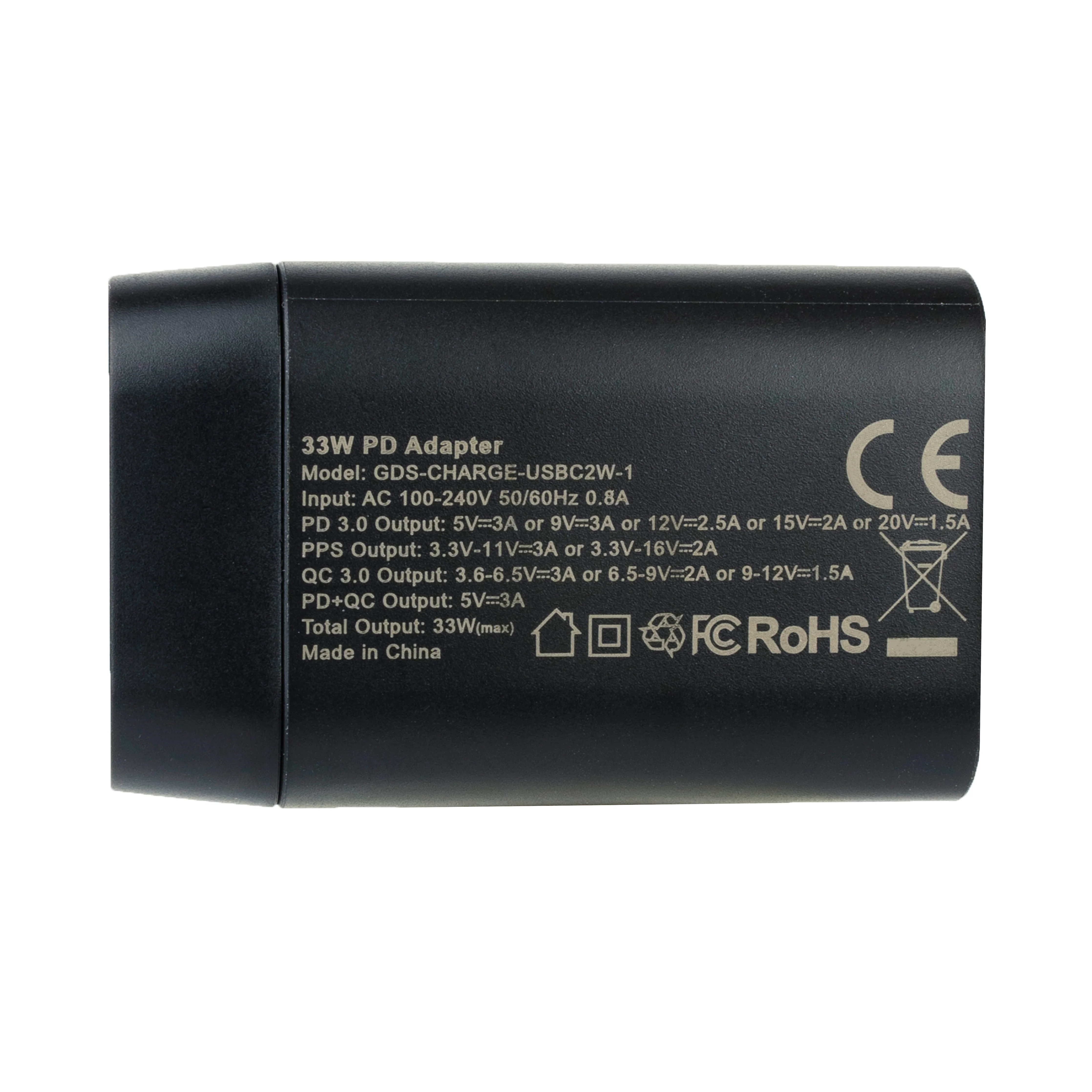 GDS® Type-C and Type-A 33W 2-Port Wall Charger - PD3.0 & PPS - Image 3