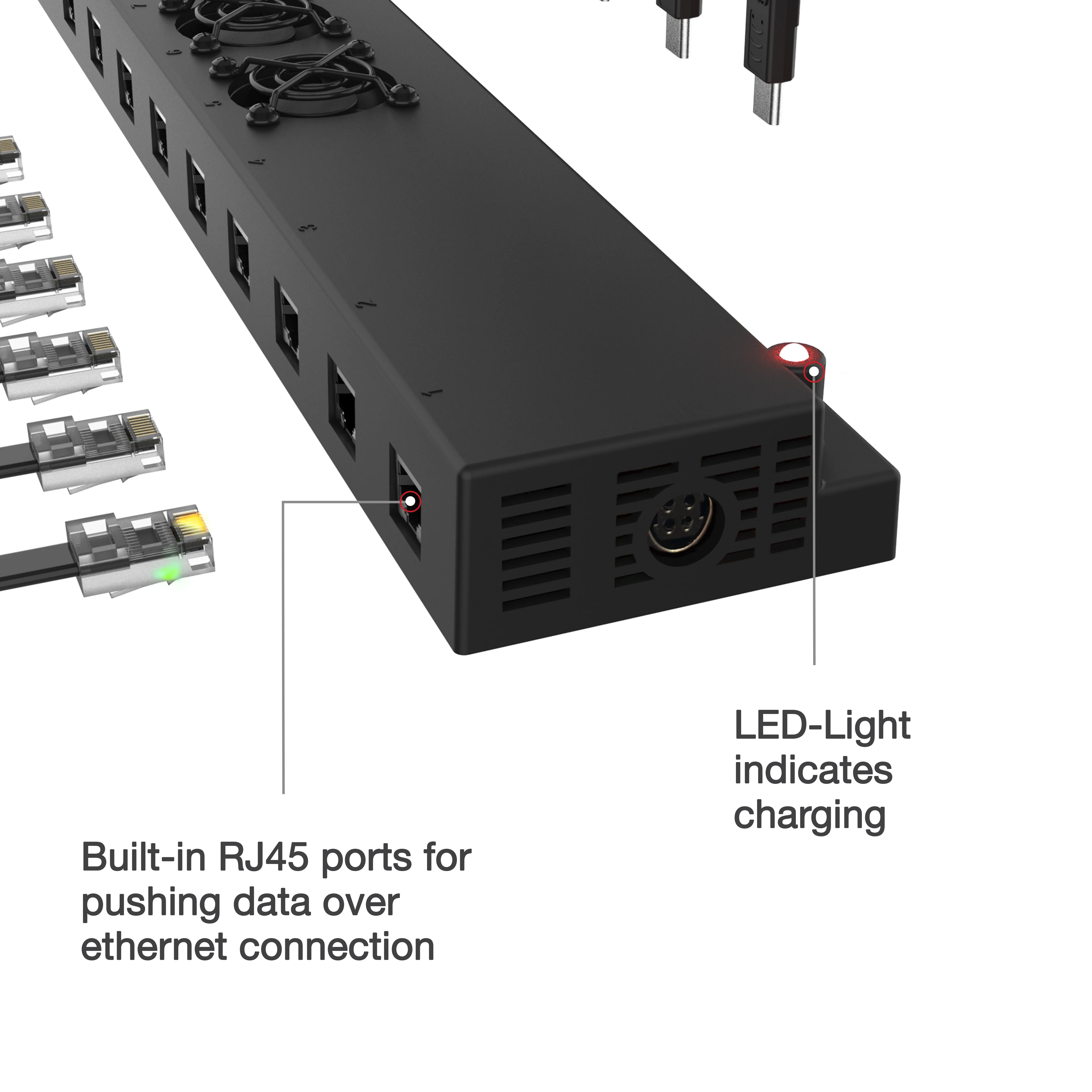 GDS® 12-Port 300W USB-C + RJ45 Power Delivery Wall Charger - Image 3