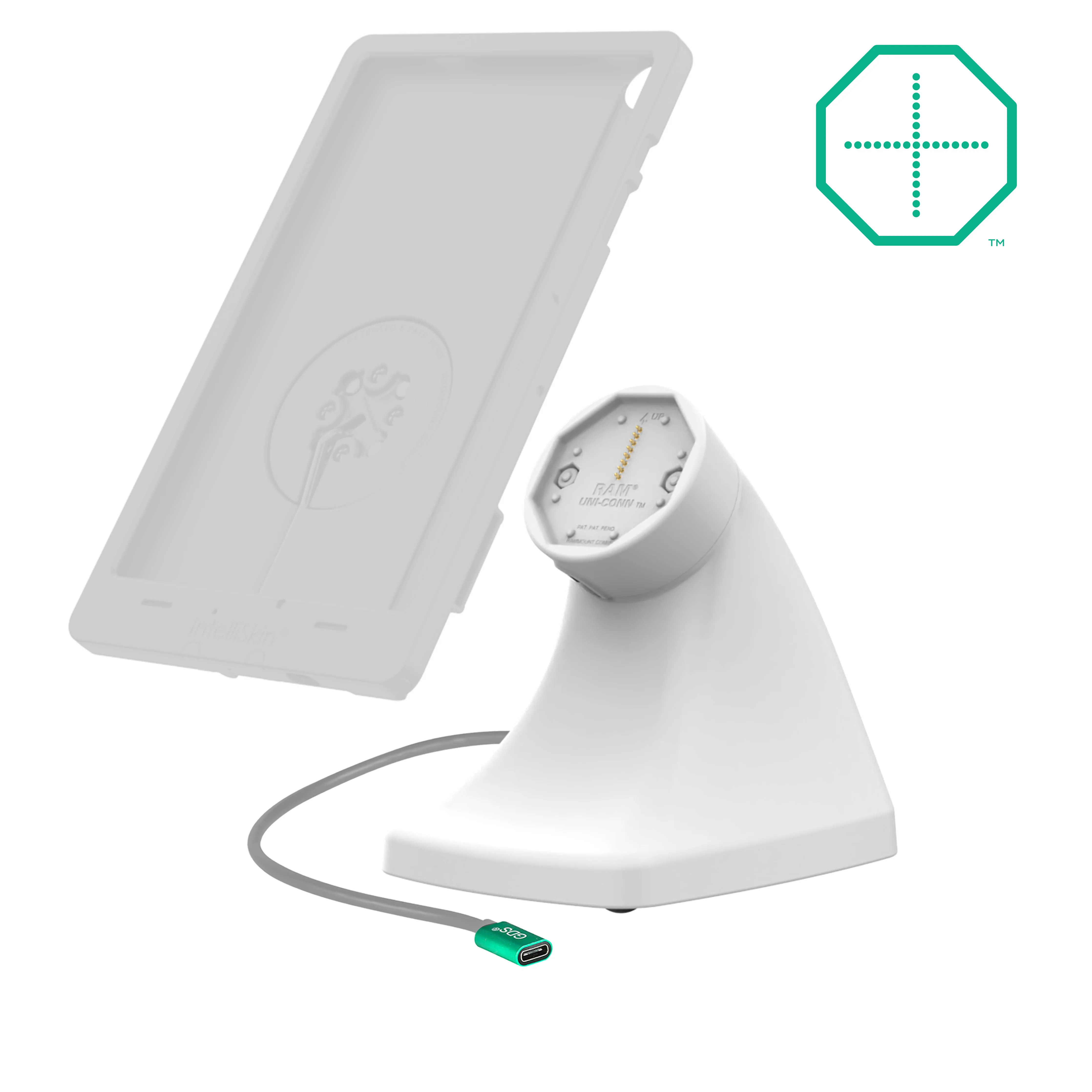 GDS® Uni-Conn™ Powered Kiosk Dock with USB-C - Gray - Image 2