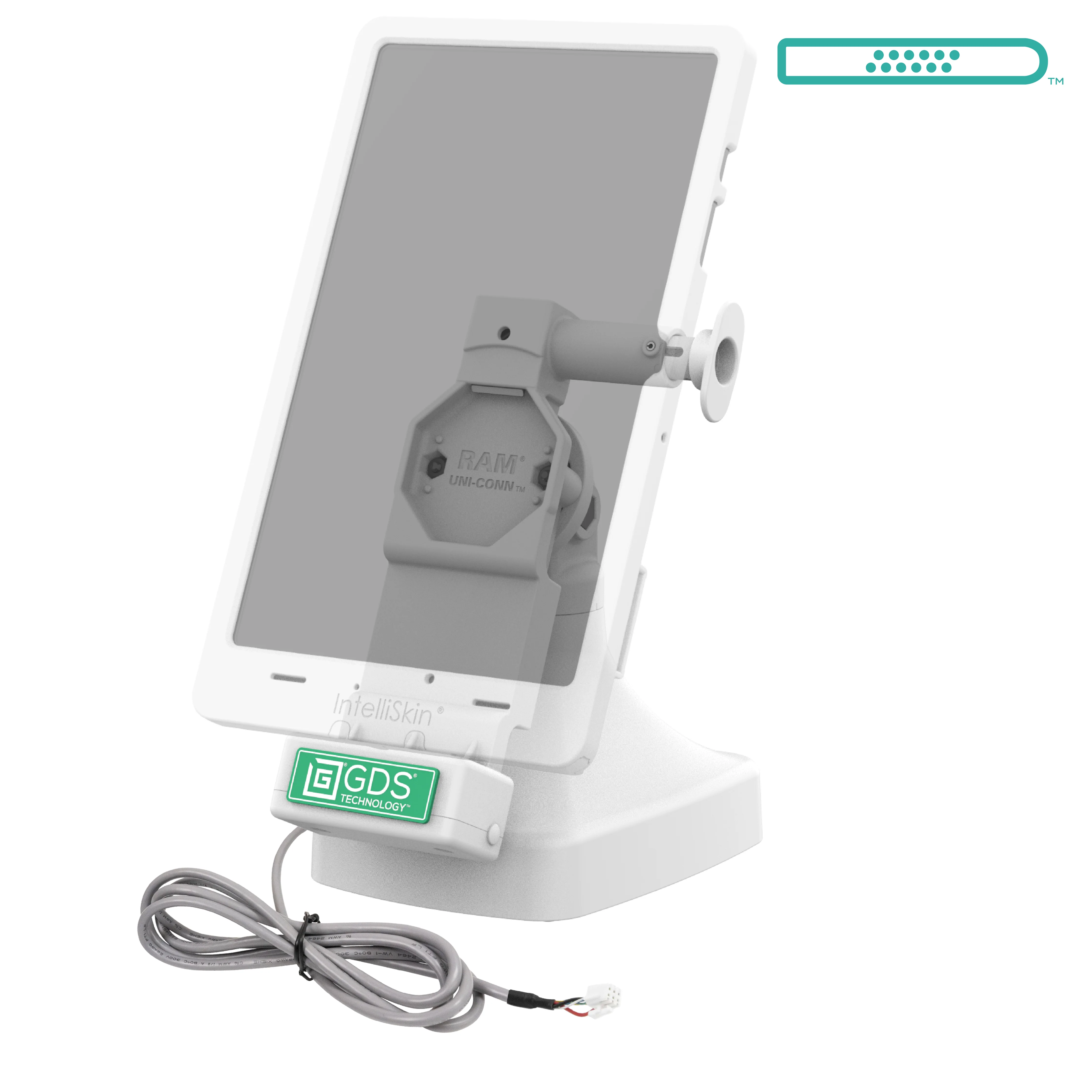 GDS® Uni-Conn™ Tilt & Swivel Dock with PoE - Gray - Image 2