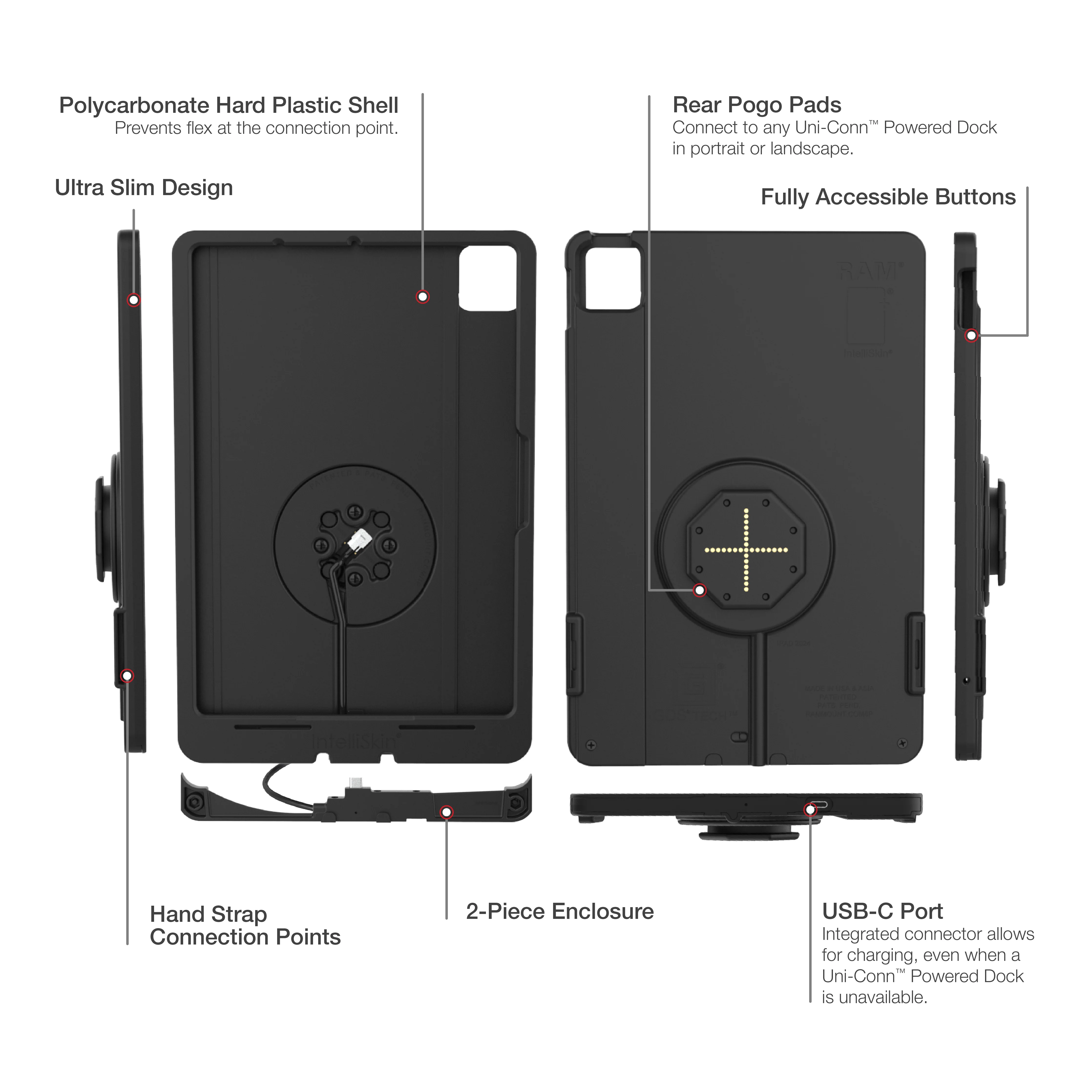 IntelliSkin® Thin-Case™ for iPad Air 11 (M2, M3, M4) (Rear Pogo Pads) - Image 5