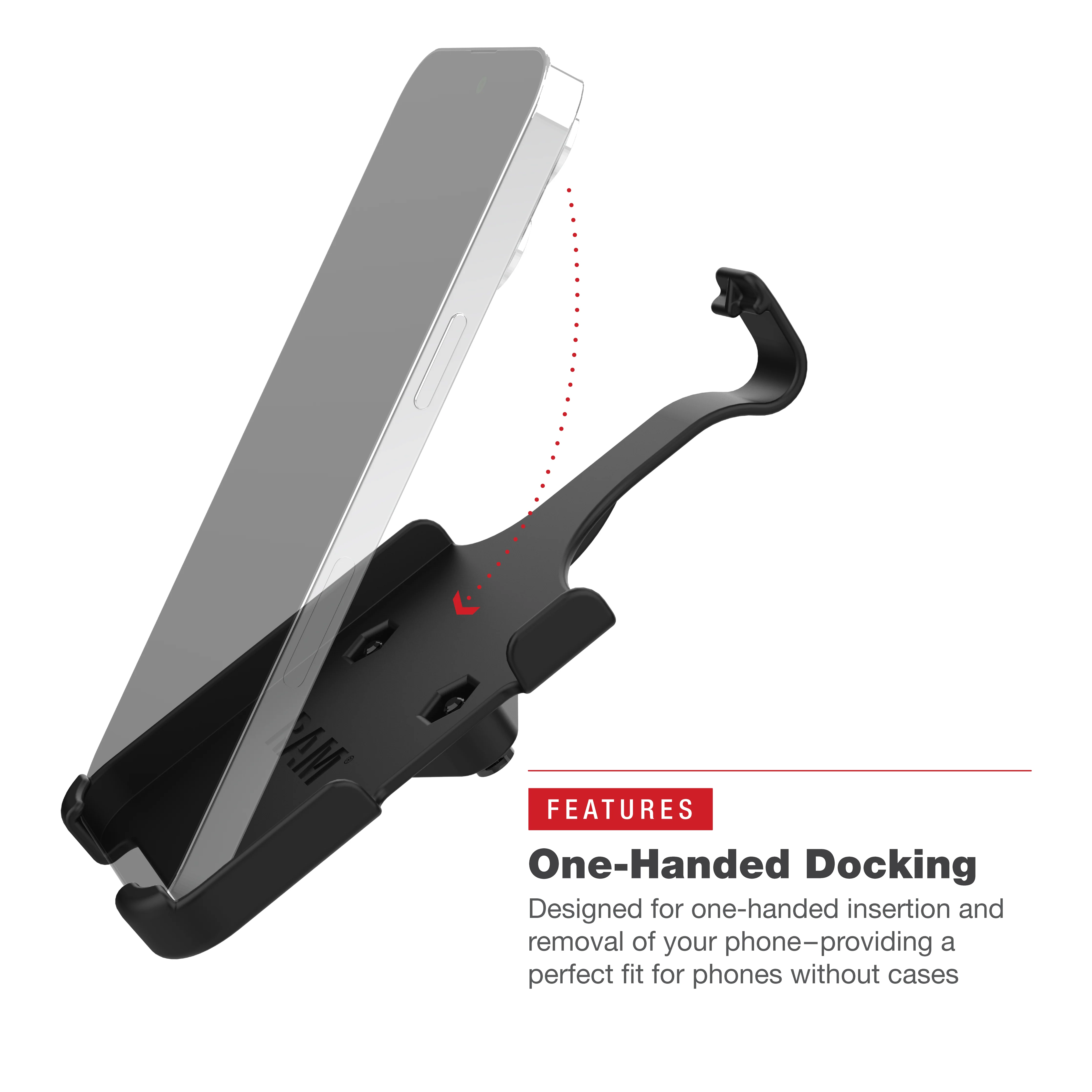 RAM® Form-Fit Holder for iPhone 13 Pro, 14, 14 Pro, 15 & 16 with Ball - Image 7
