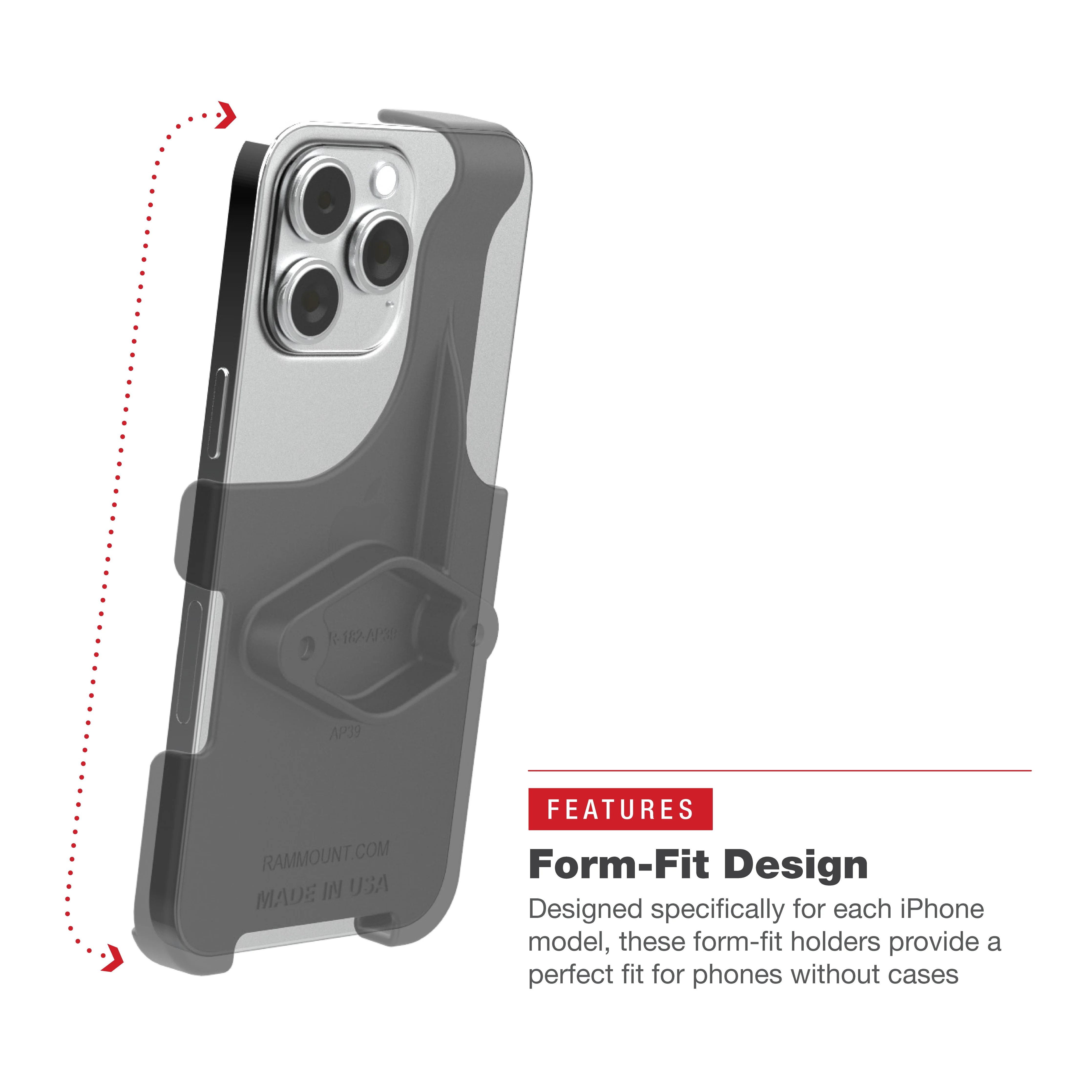 RAM® Holder for iPhone 14 Plus/Pro Max, 15 Plus & 16 Plus with Ball - Image 6