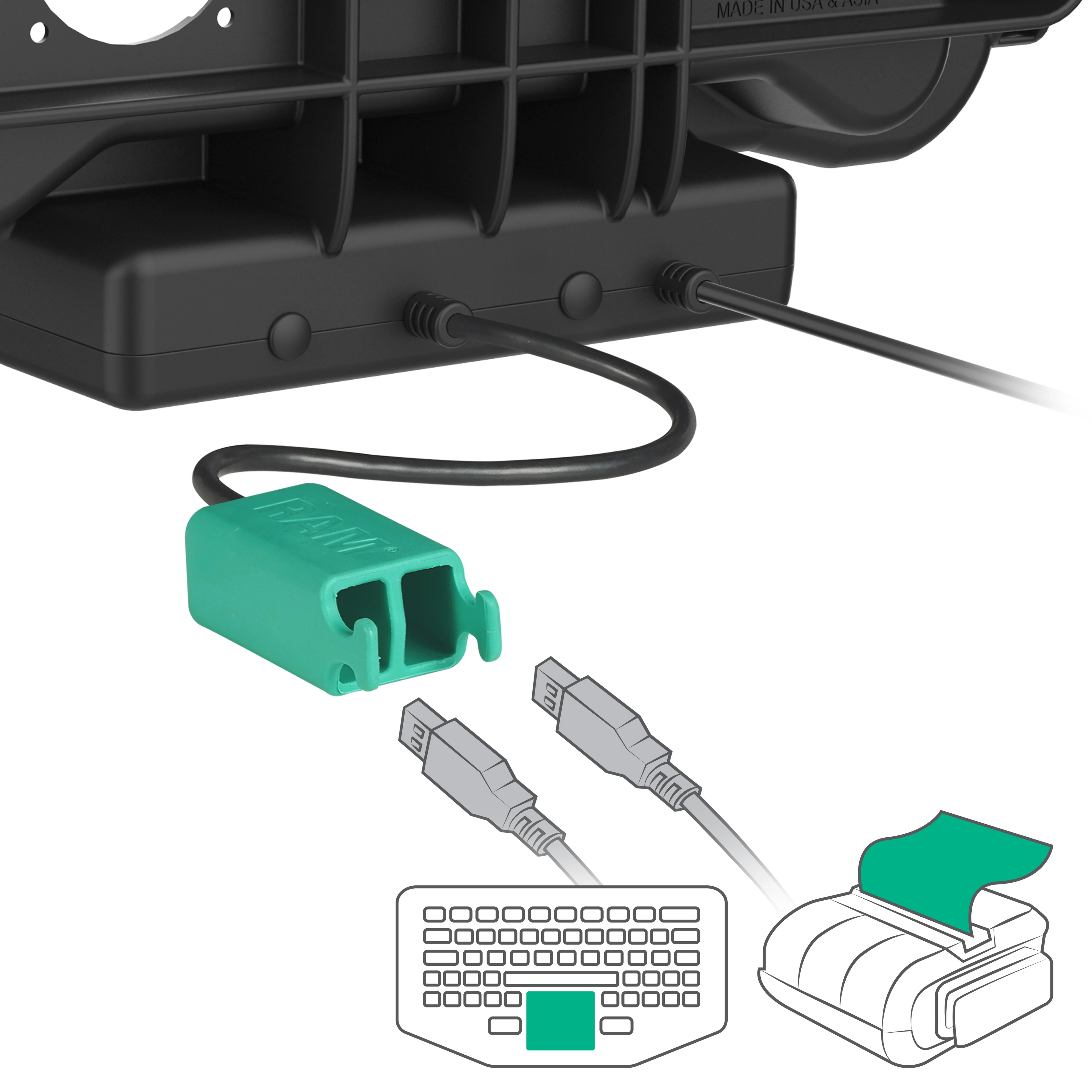 RAM® Power + Dual USB Dock for Honeywell ScanPal EDA10A - Image 5