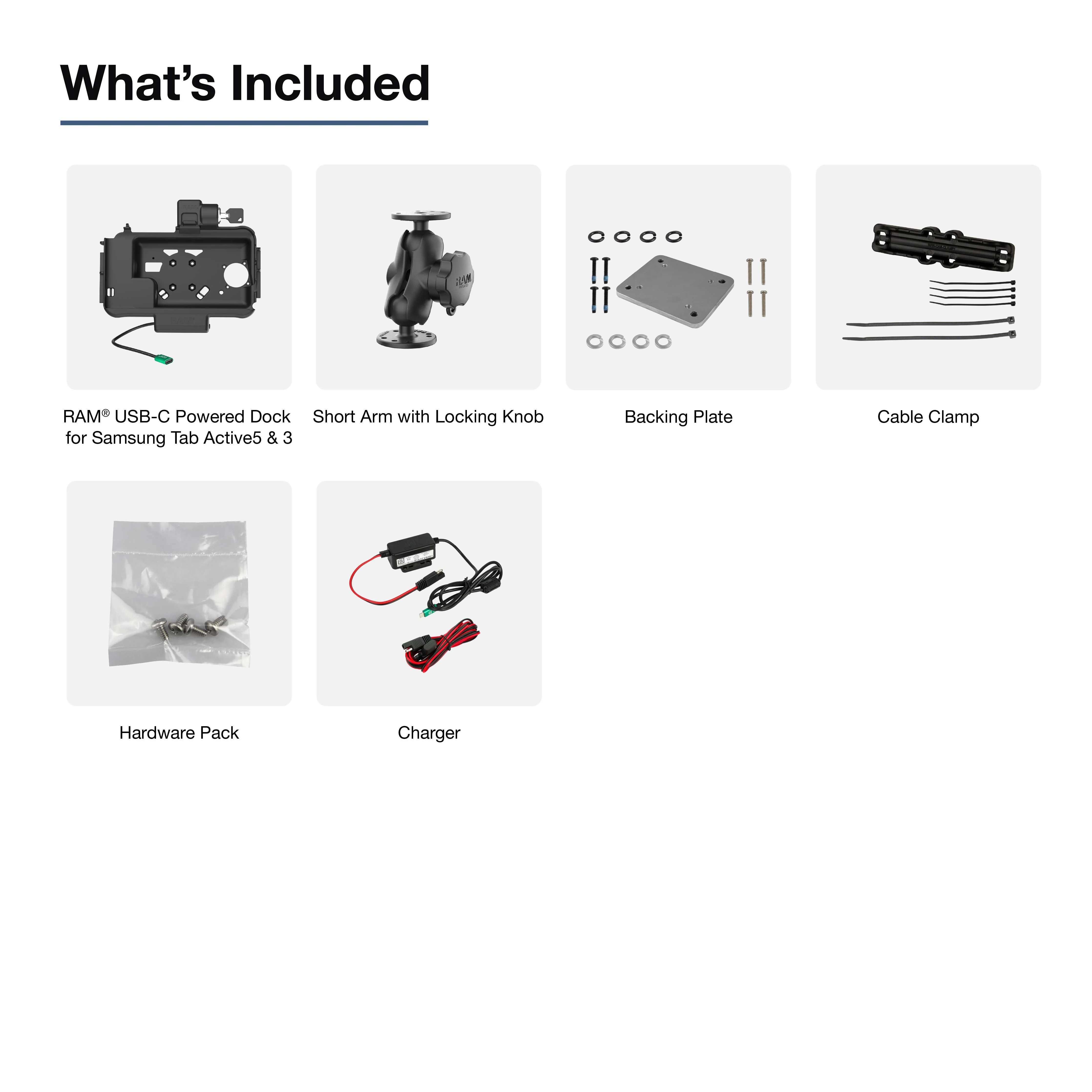 RAM® Locking Modular Powered Dock & Mount for Samsung Tab Active5 & 3 - Image 4