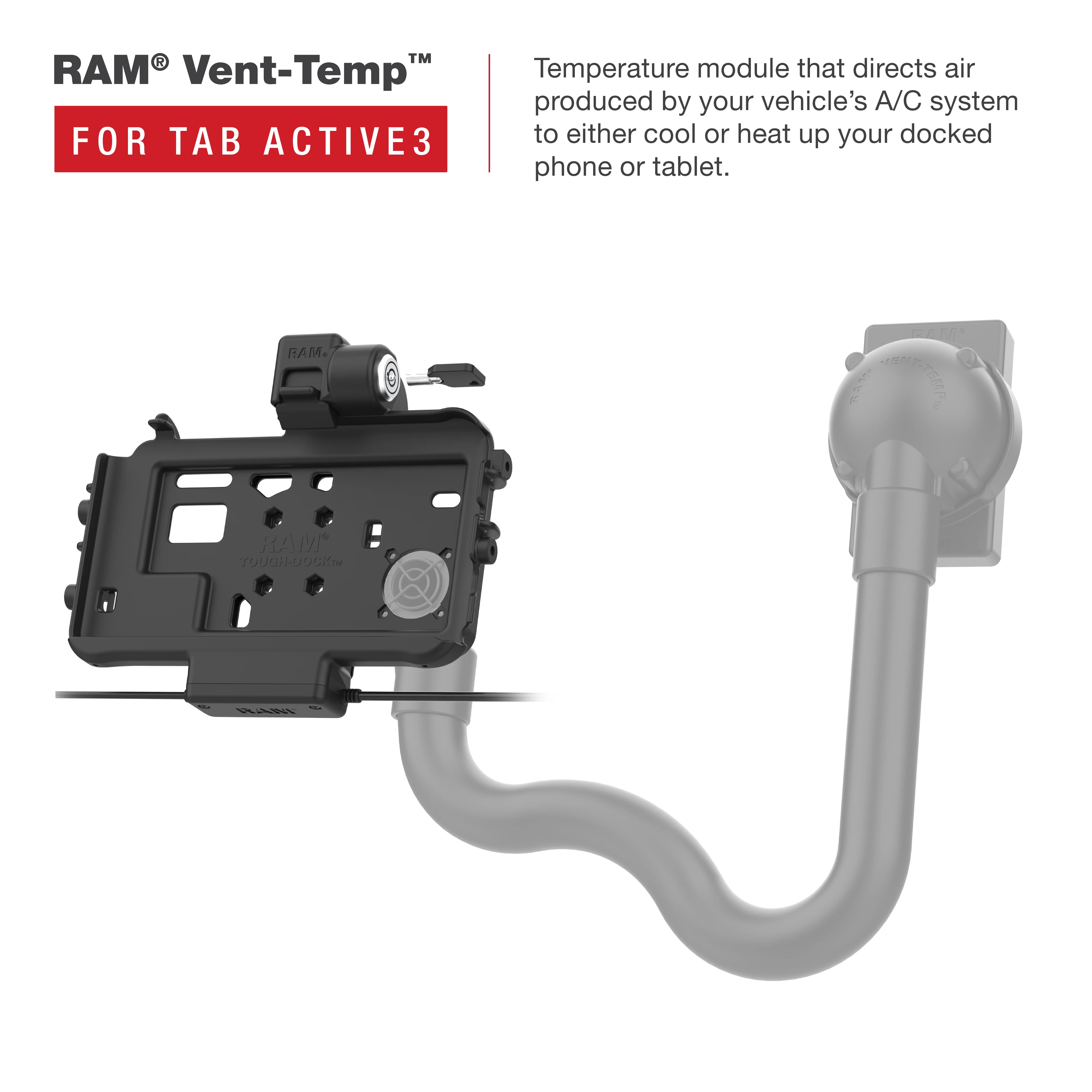 RAM® Thin-Dock™ Locking Power + Dual USB Dock for Tab Active5 & 3 - Image 4