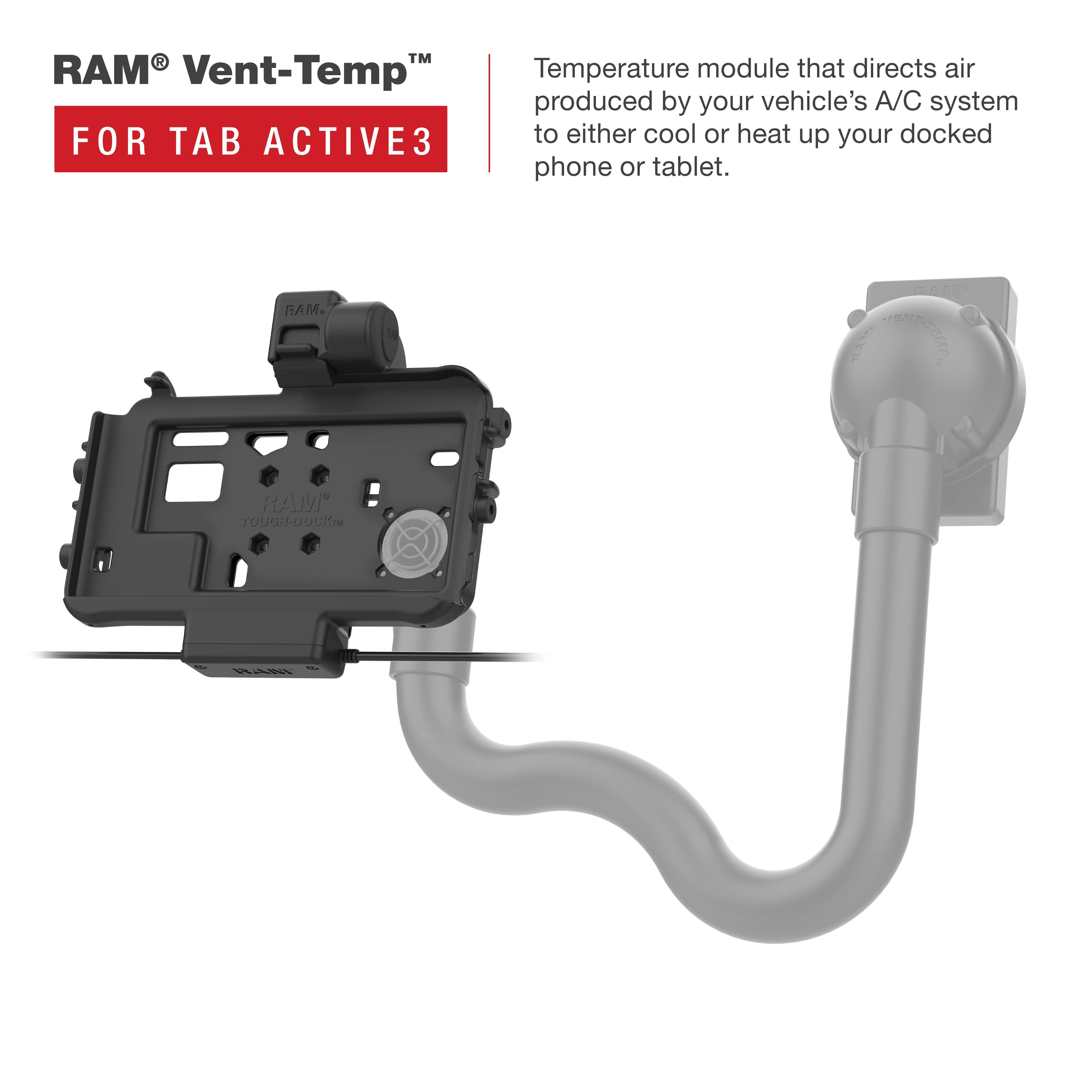 RAM® Low-Profile Power + Dual USB Dock for Tab Active5 & 3 - Image 5