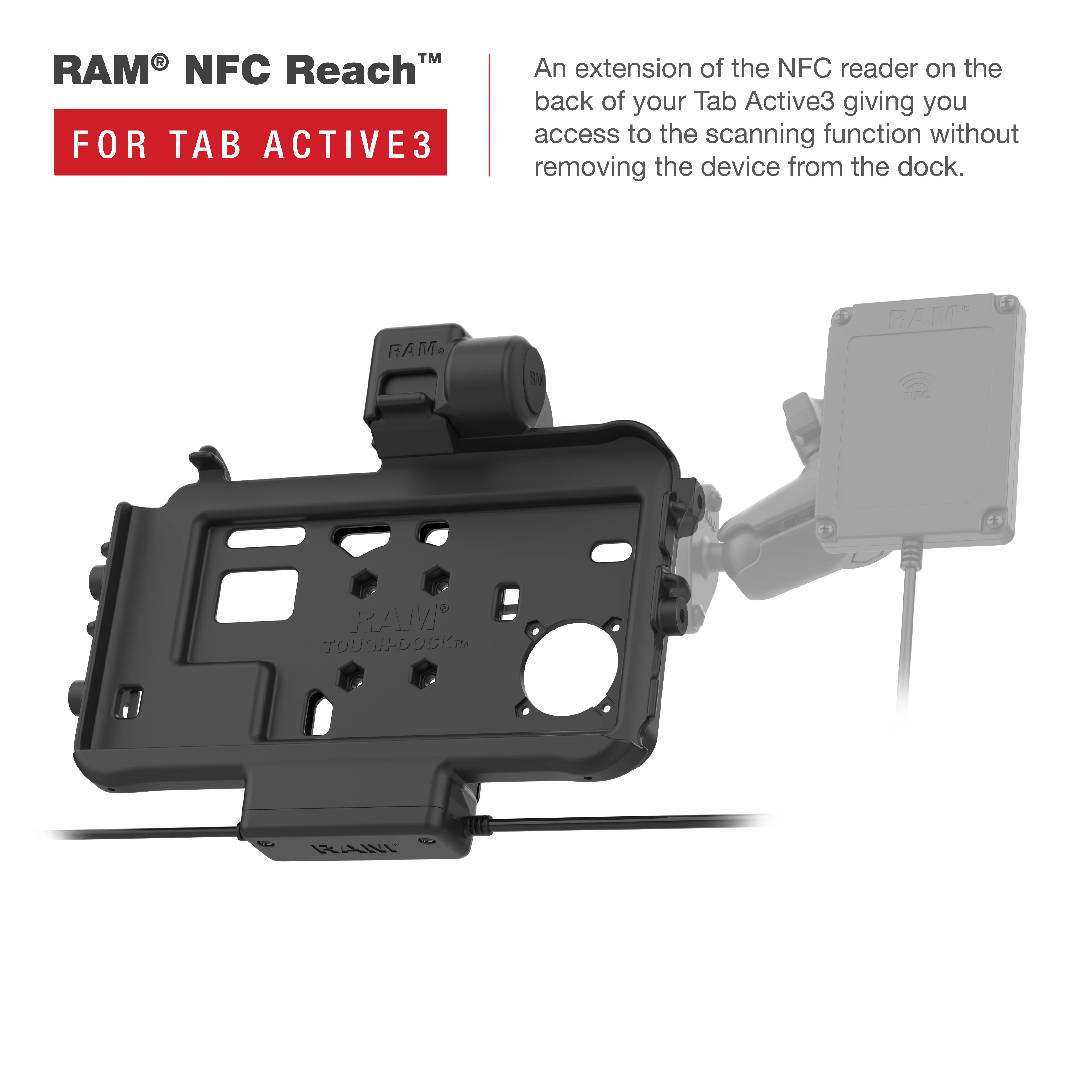 RAM® Low-Profile Power + Dual USB Dock for Tab Active5 & 3 - Image 6