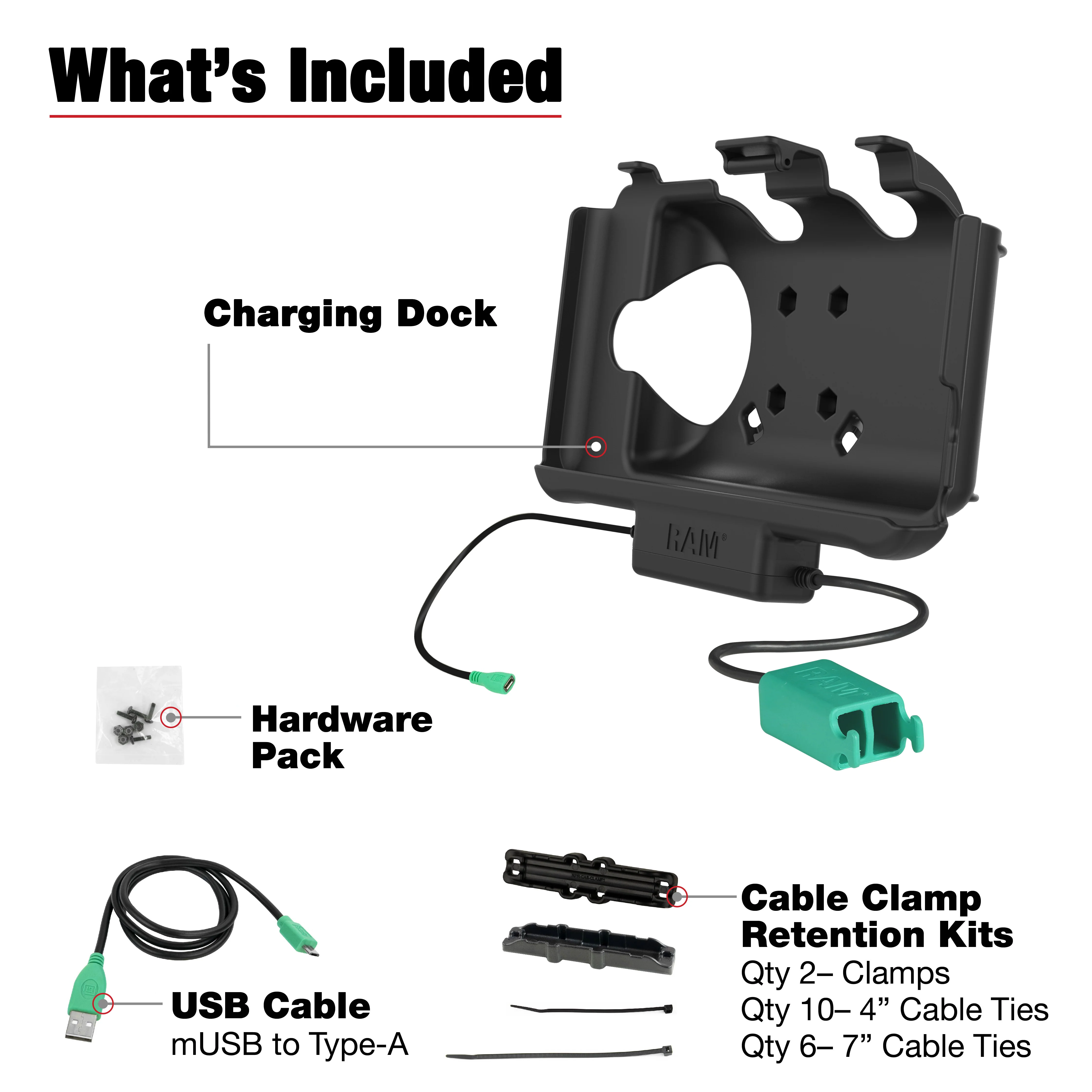 RAM® EZ Roll'r™ Dual USB Dock for Samsung Tab Active5 & 3 - Image 6