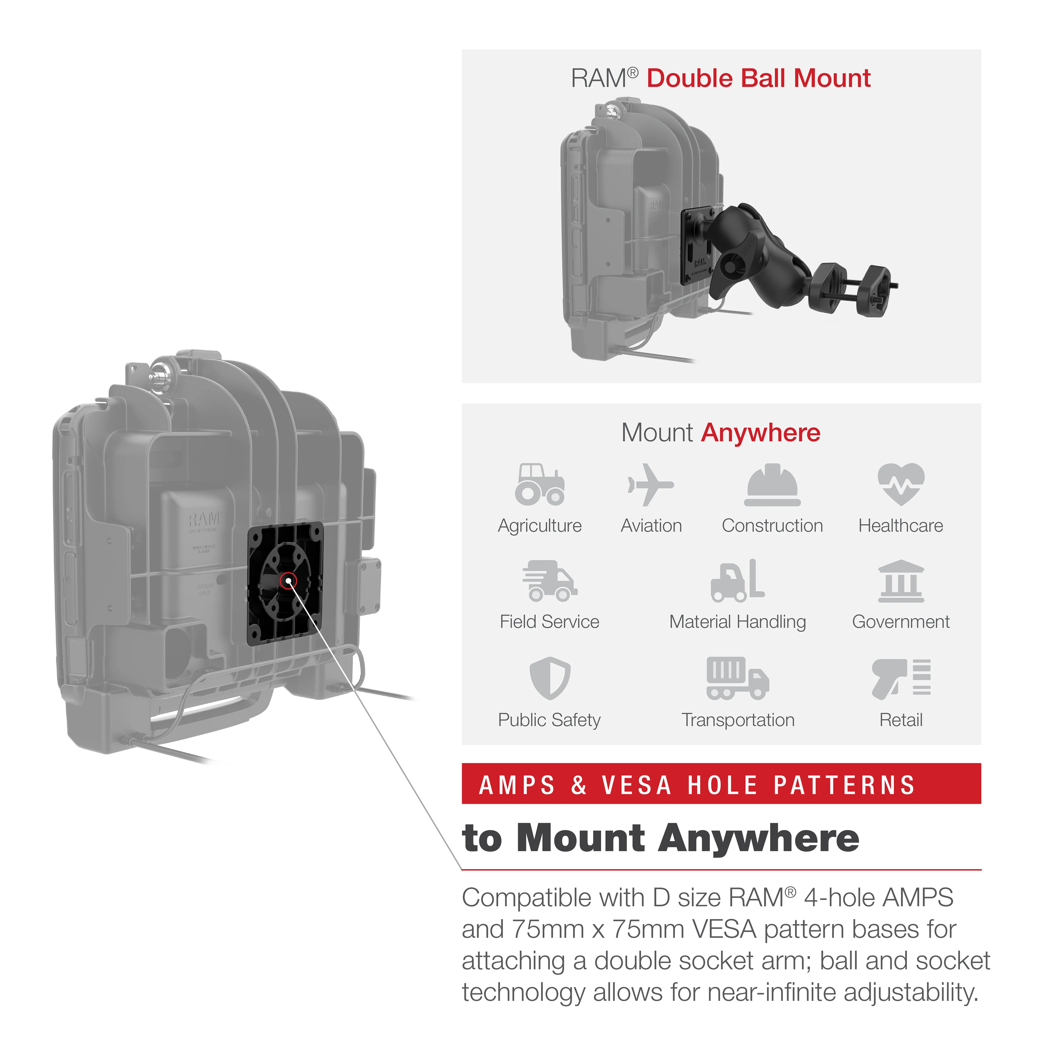 RAM® Power + Dual USB Locking Dock for Zebra ET8x 2-in-1 Tablet - Image 9