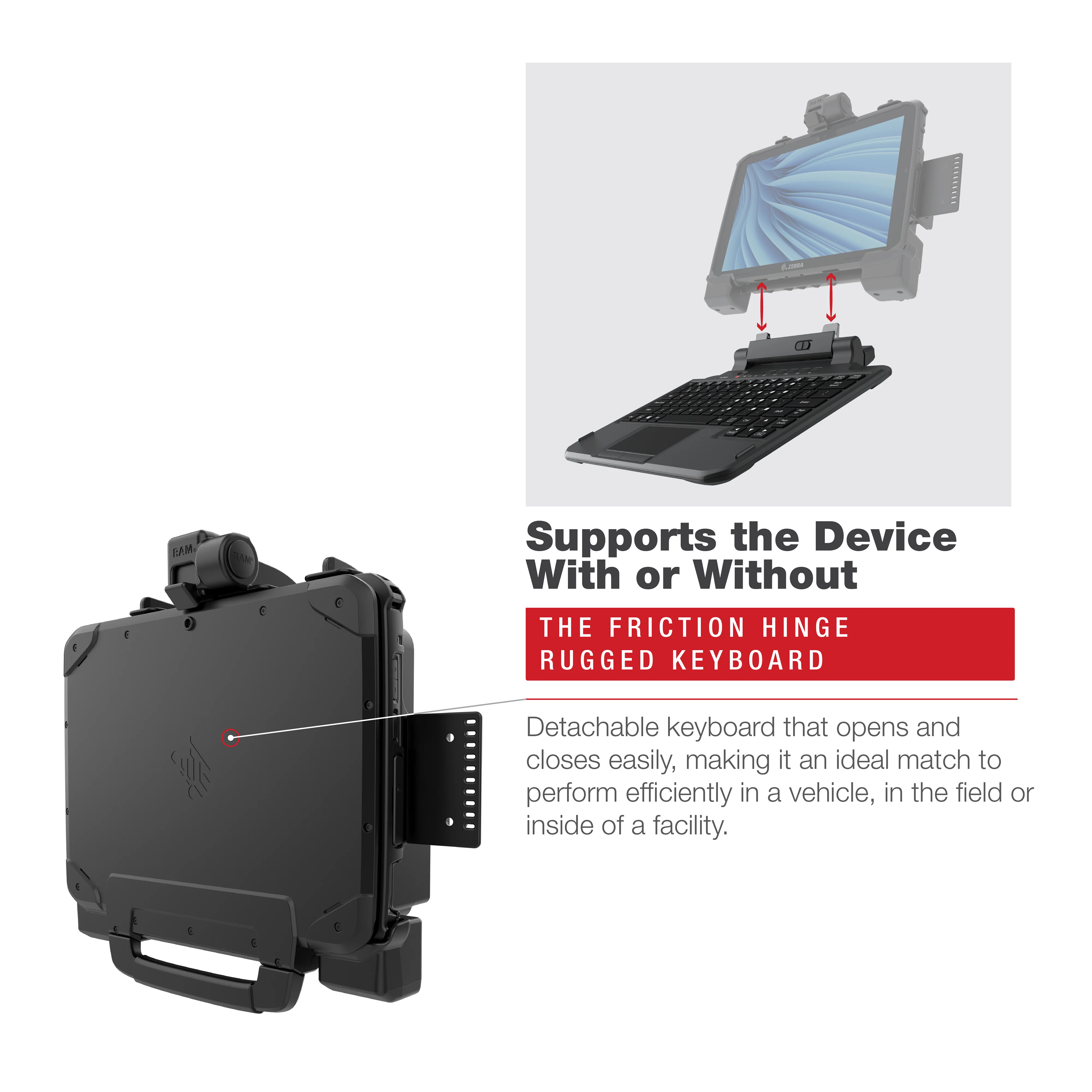 RAM® Form-Fit Holder for Zebra ET8x 2-in-1 Tablet - Image 5
