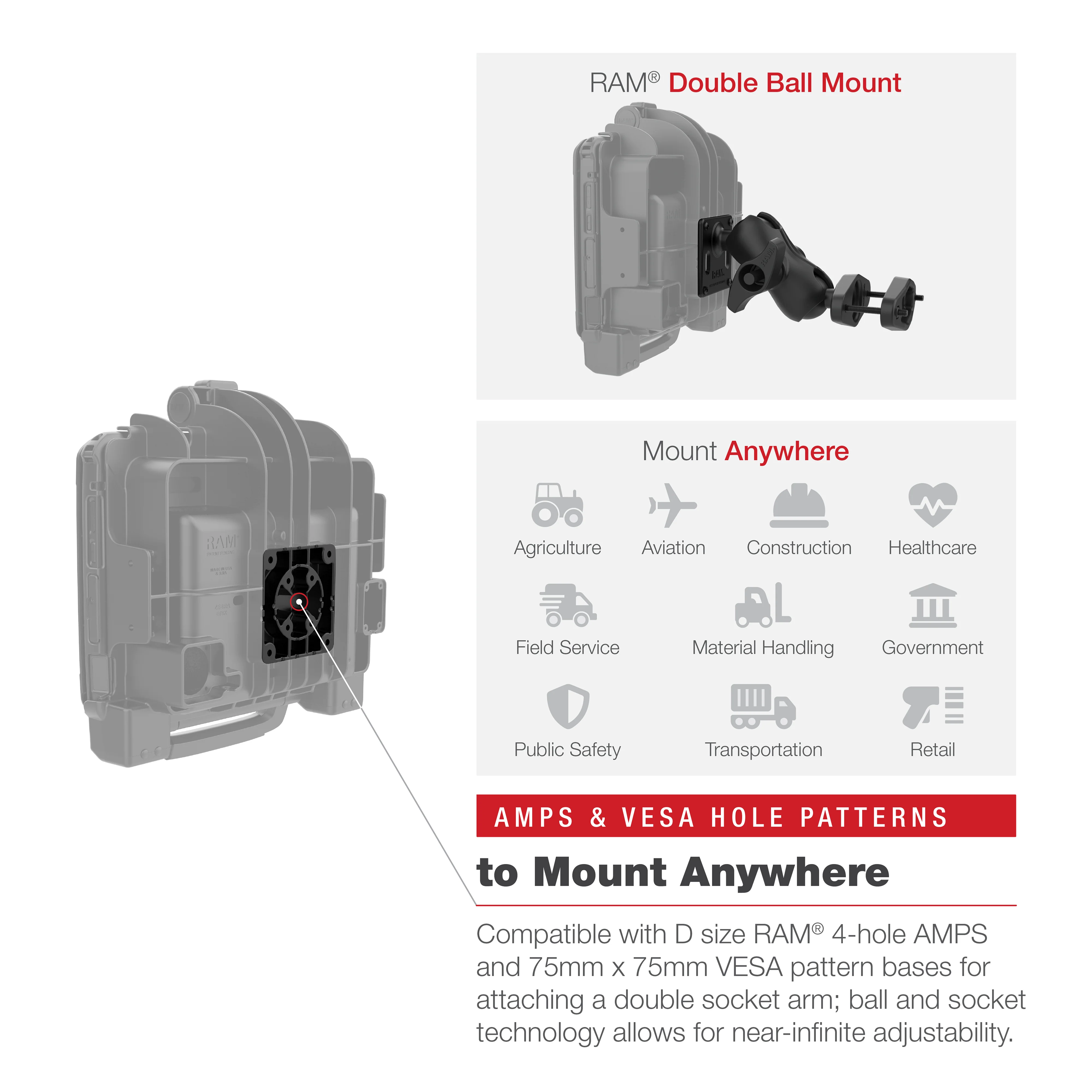RAM® Form-Fit Holder for Zebra ET8x 2-in-1 Tablet - Image 8