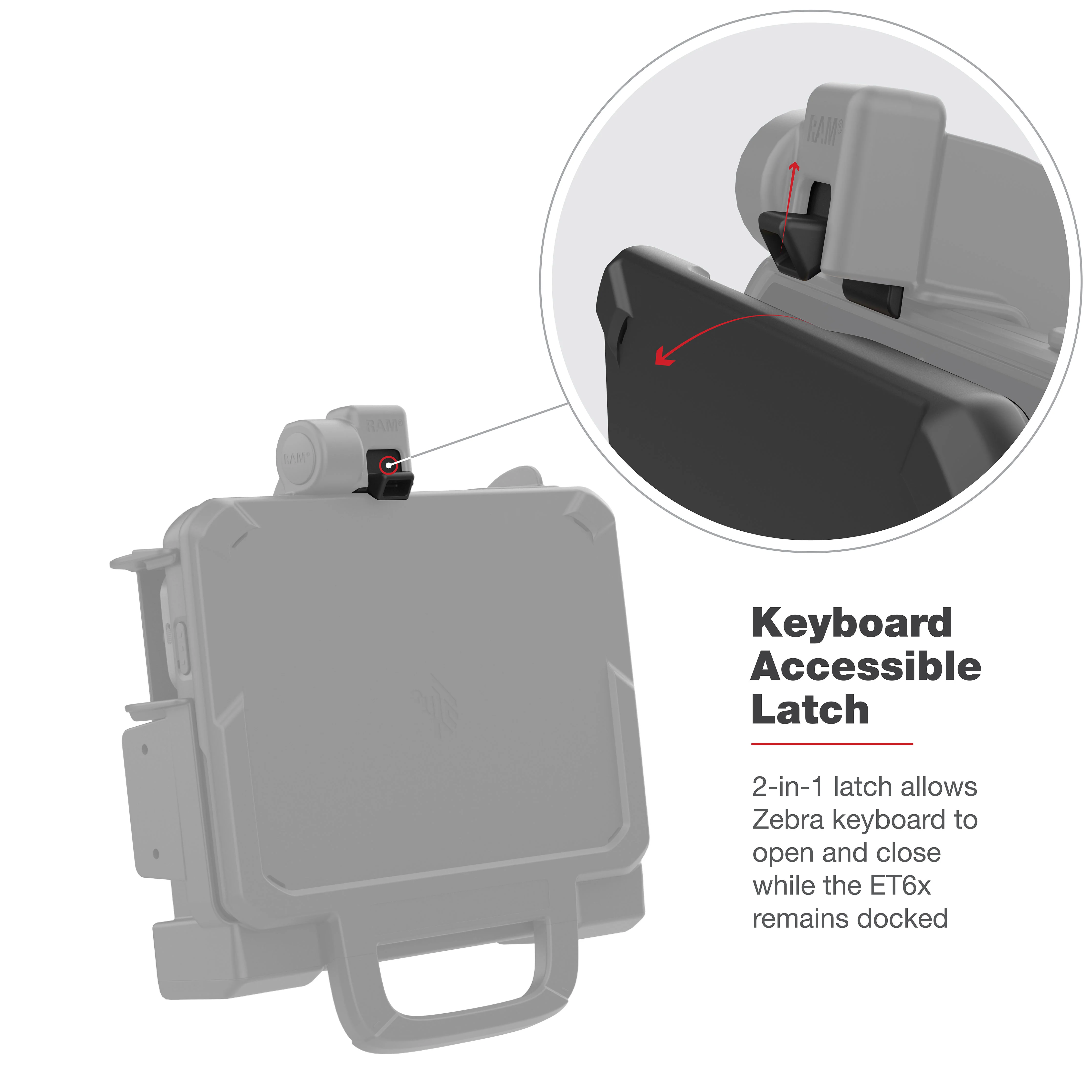 RAM® Power + Data Locking Dock for Zebra ET6x - Heated Pins - Image 7