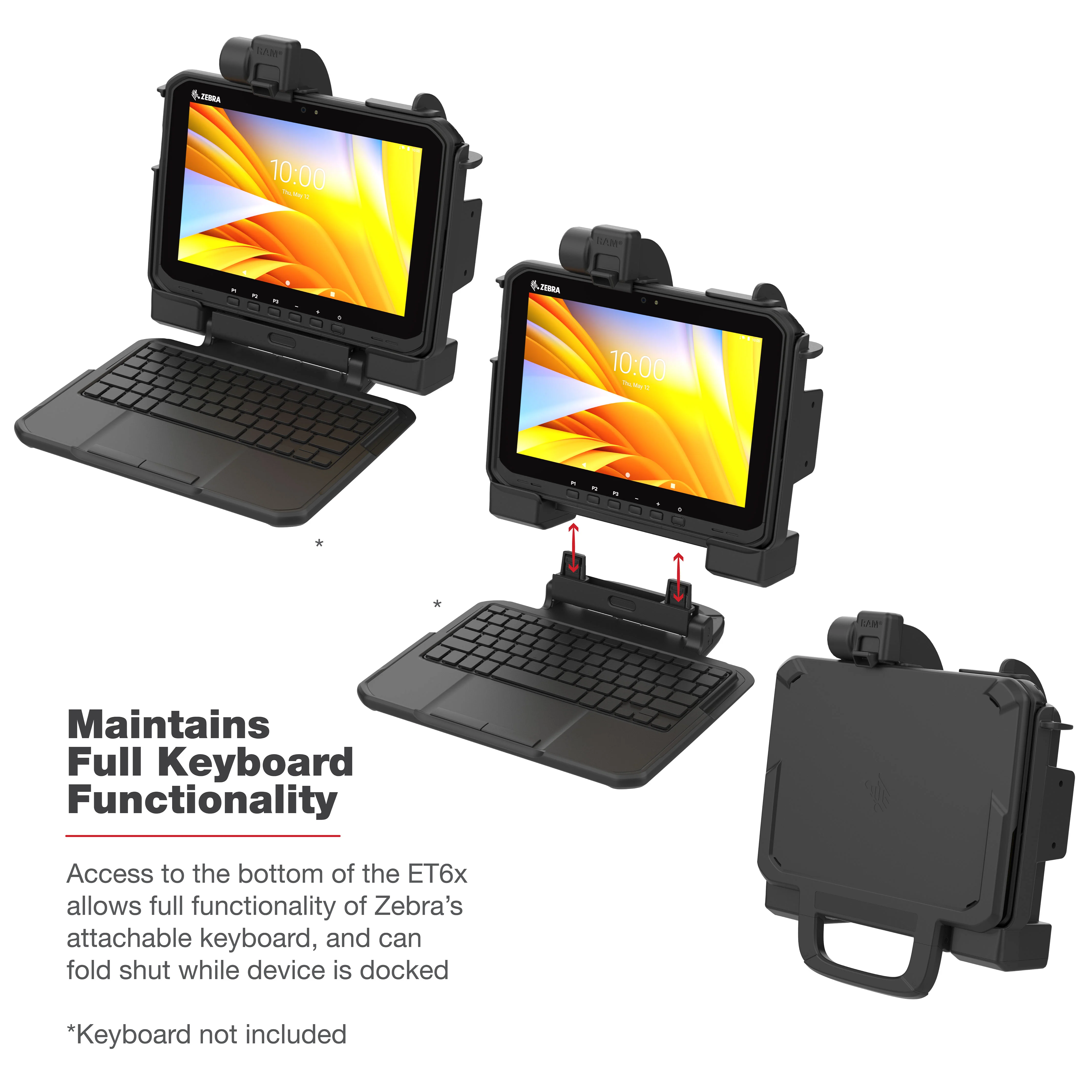 RAM® Powered Locking Dock for Zebra ET6x - Heated Pins - Image 7