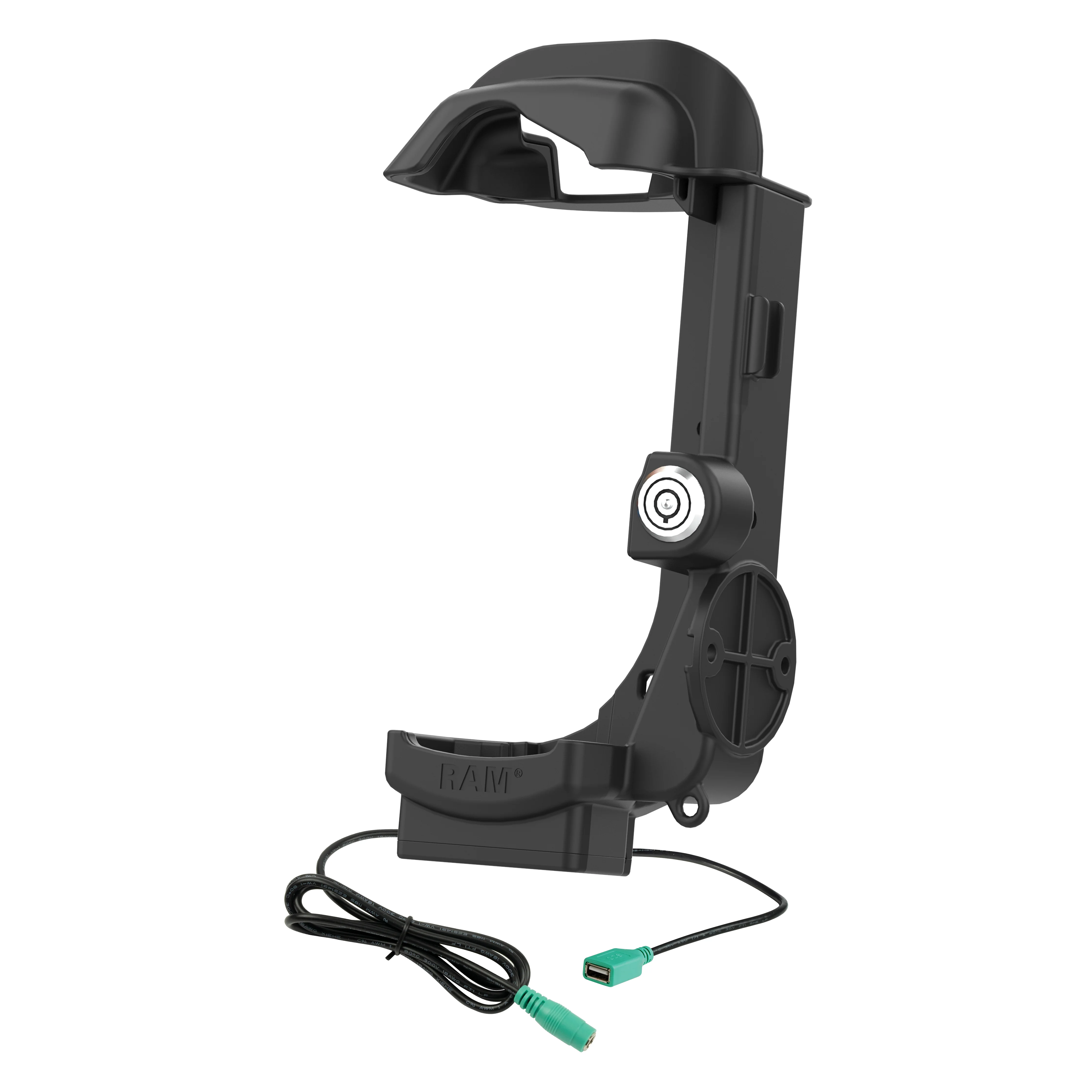 RAM® Locking Powered Dock + USB-A for Zebra MC9400/9300 - Heated Pins - Image 2