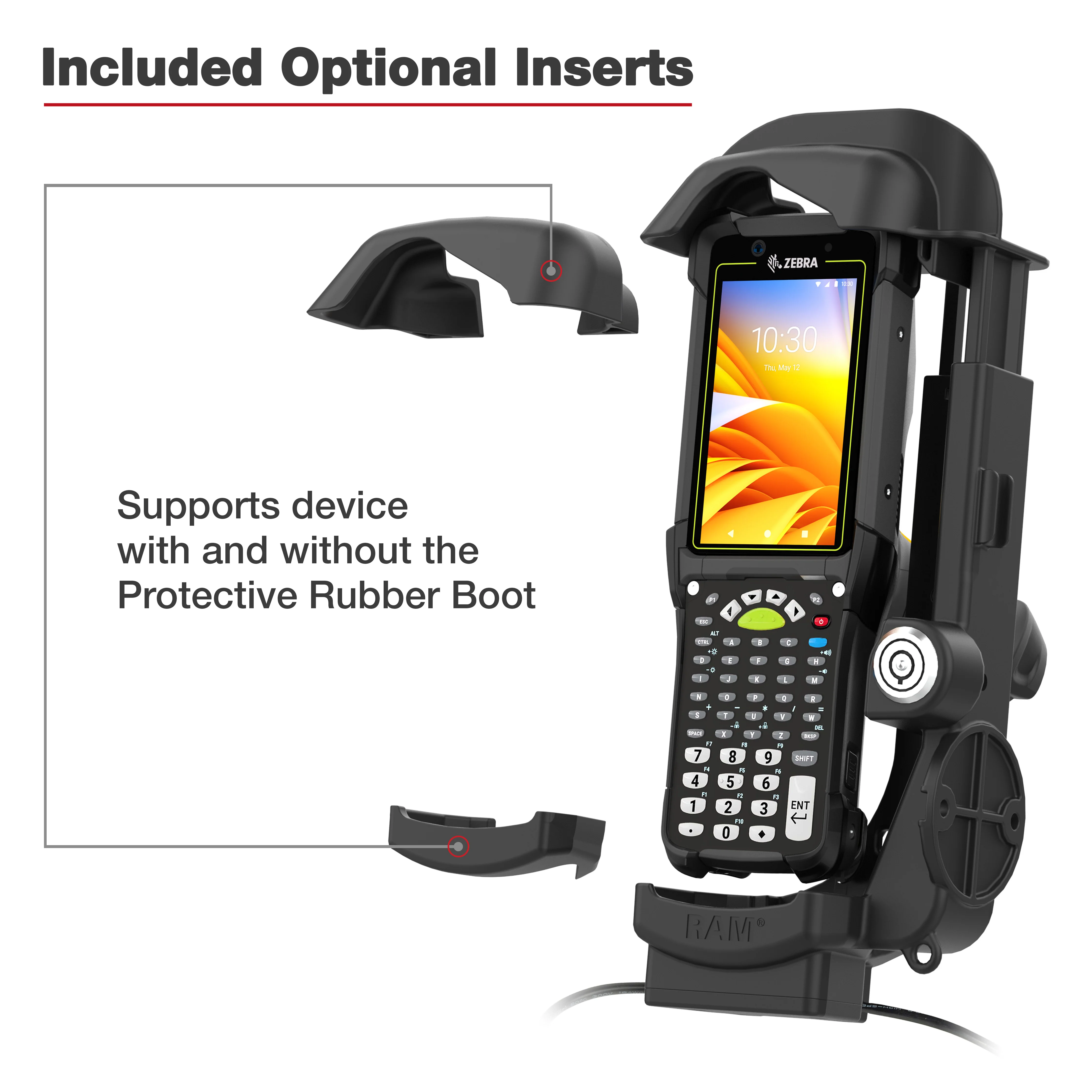RAM® Locking Powered Dock + Single USB-A for Zebra MC9400 & MC9300 - Image 6