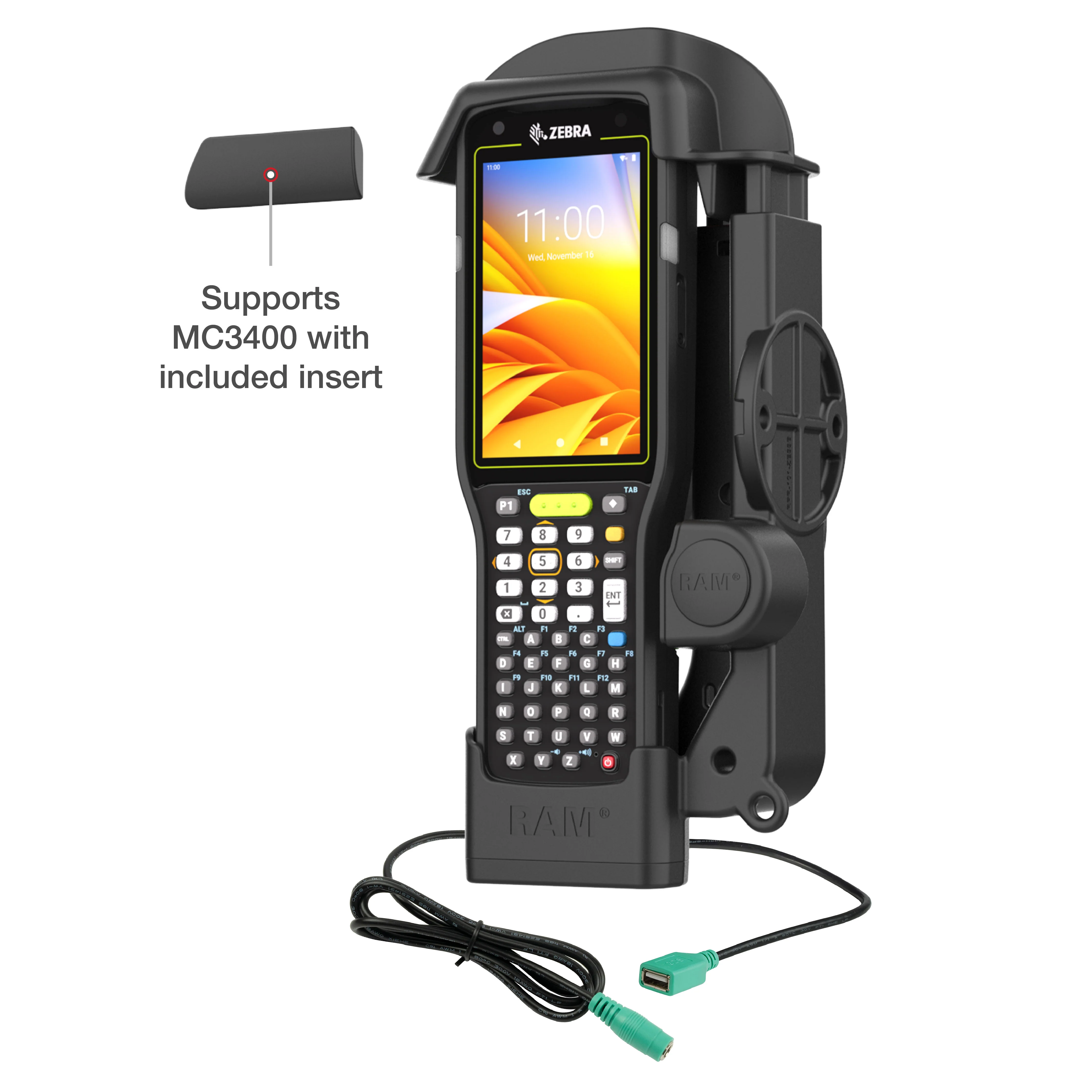 RAM® Powered Dock + Single USB-A for Zebra MC3300/3400/3450 - Image 6