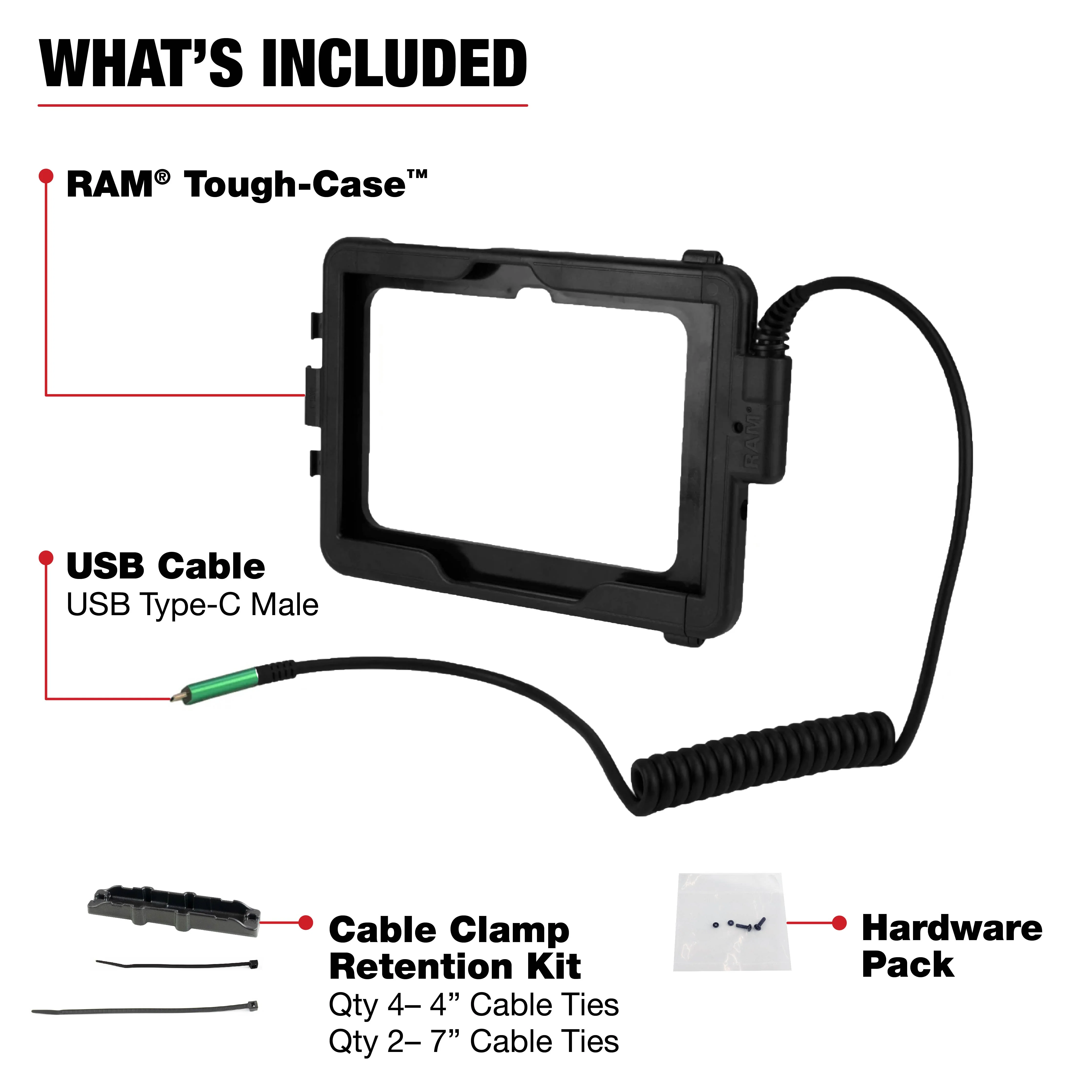 RAM® Tough-Case™ for Tab Active Pro and Active5 Pro & 4 Pro – USB-C Male - Image 4