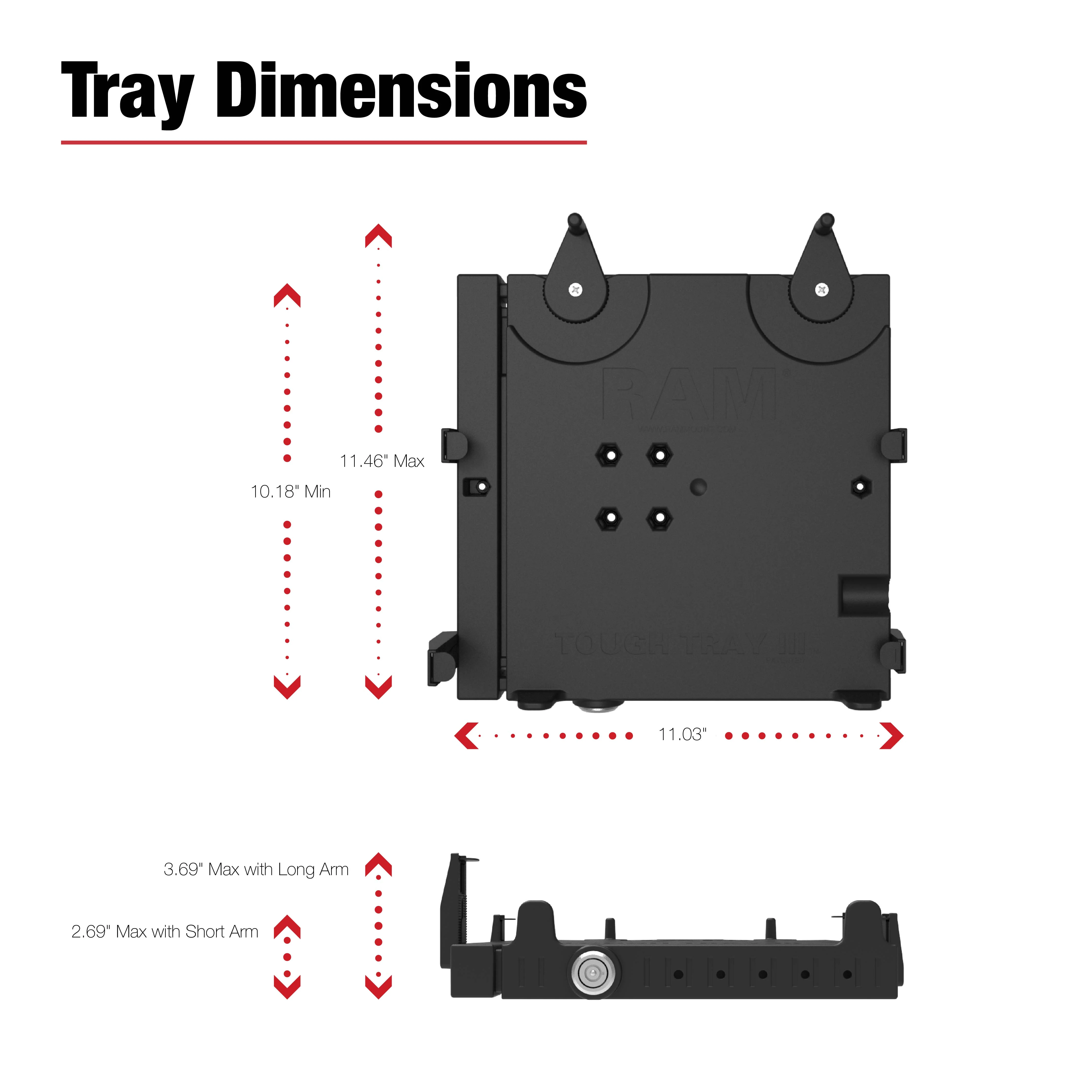 RAM® No-Drill™ Laptop Mount for Ford Explorer, Ranger, Bronco + More - Image 4