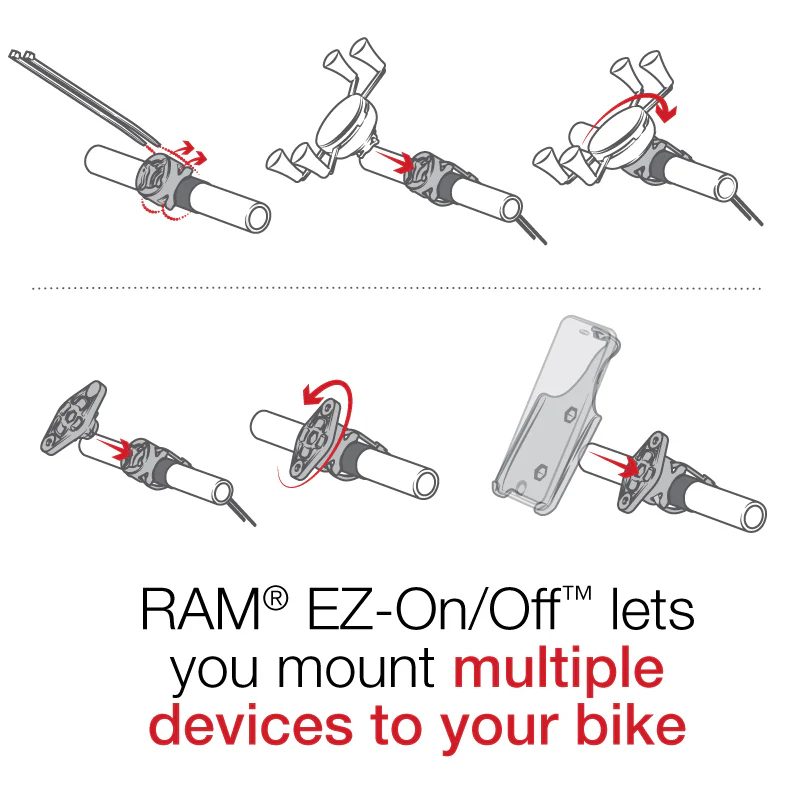 RAM® EZ-On/Off™ Bicycle Mount for Garmin Approach, Dakota 10 & Dakota 20 - Image 2
