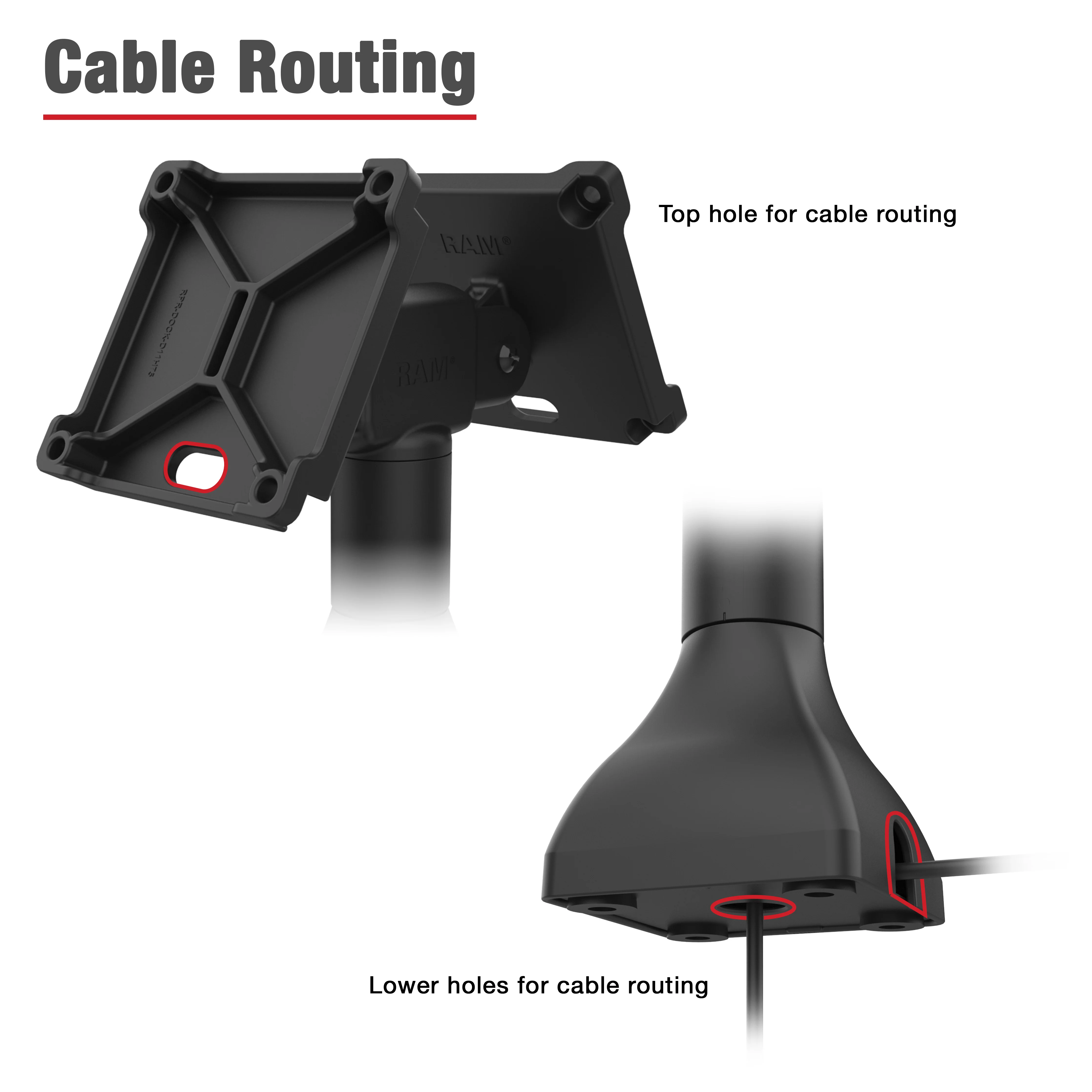 RAM® 14" Pedestal Mount with Dual 100mm VESA Adapters - Image 4